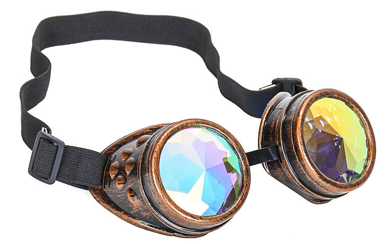 Kaleidoscopic Steampunk Goggles Glasses Vintage Victorian Welding Cosplay Goth Punk Costume