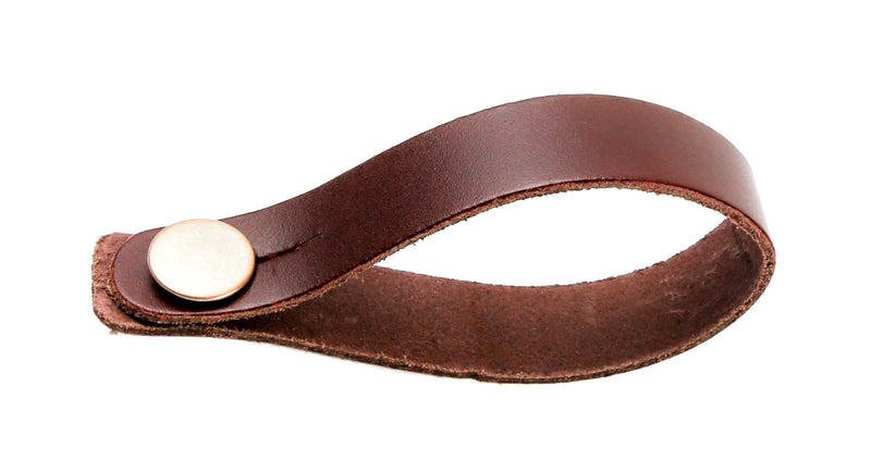Acoustic Guitar Headstock Leather Adapter Brown Latigo Copper Button