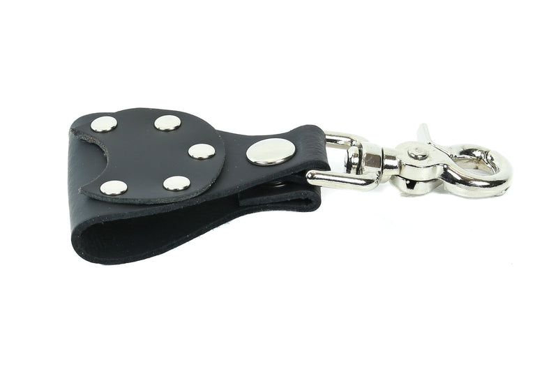 Leather Pick Holder Key Trigger Clasp Belt Insert Cable Pass On Gig Black