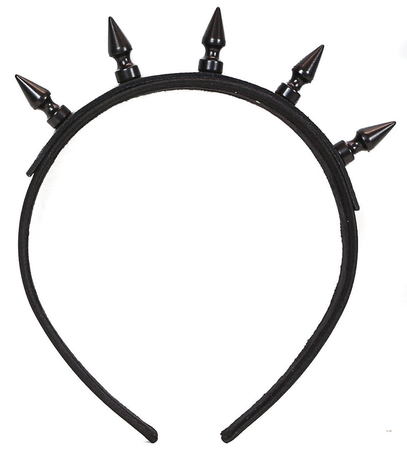 Black Headband with Black Long Tree Spikes