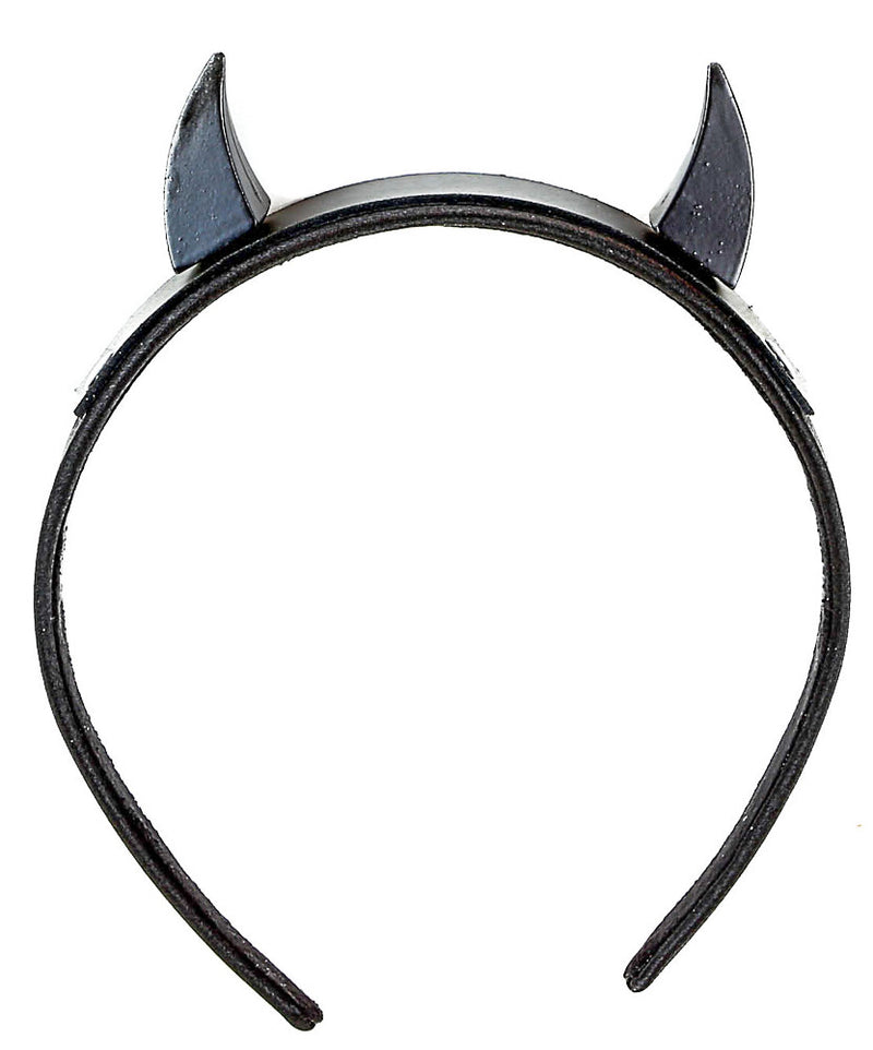 Black Headband with Black Horns