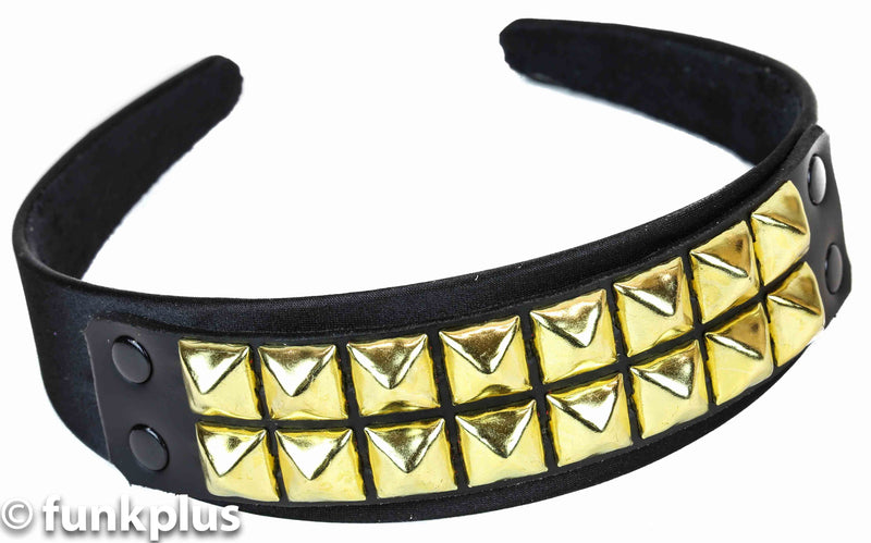 Black Headband with Golden Studs