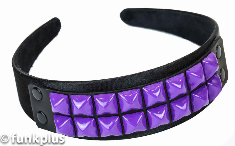 Black Headband with Purple Studs
