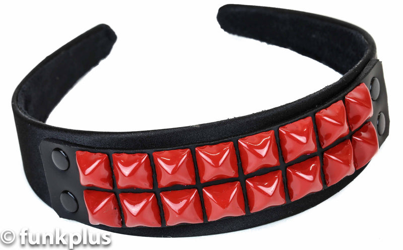 Black Headband with Red Studs