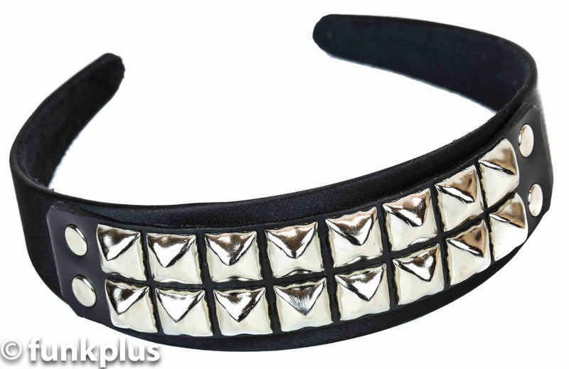 Black Headband with Silver Studs