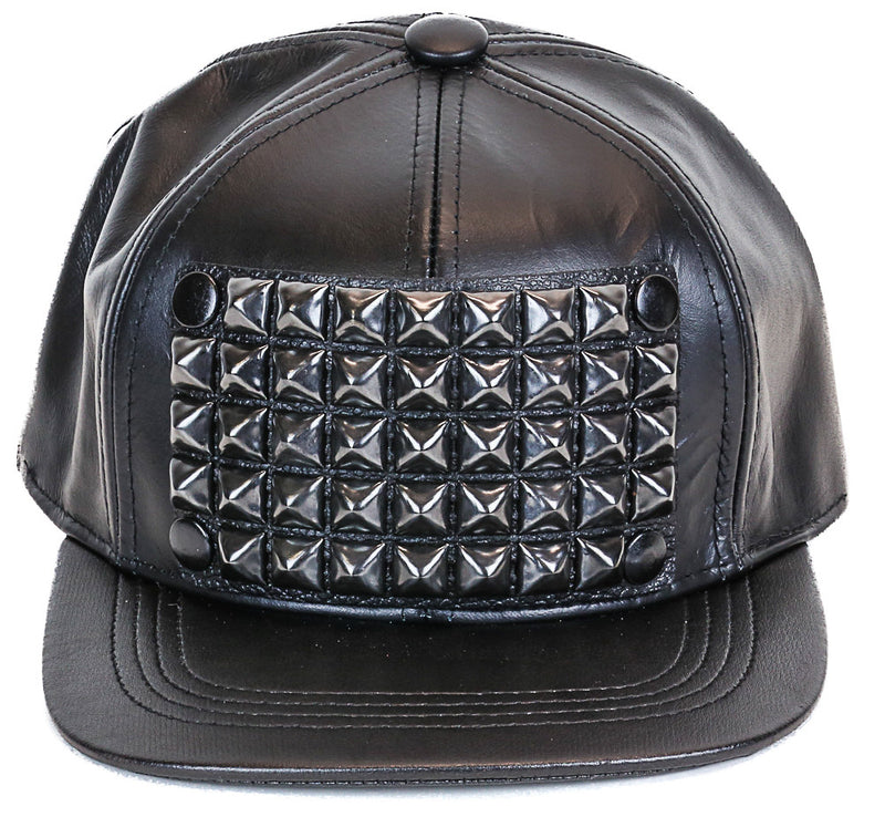Studded Baseball Hat Genuine Leather USA Made