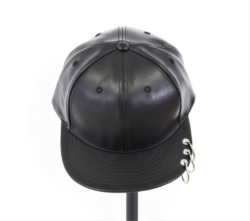 Piercing Faux Leather Baseball Hat