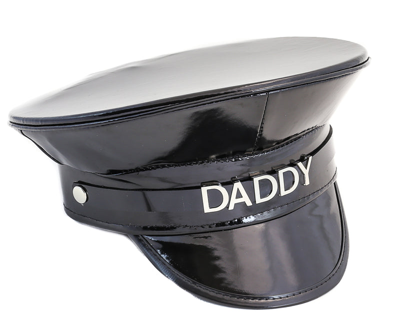 DADDY Shiny Black Chain Captain Hat