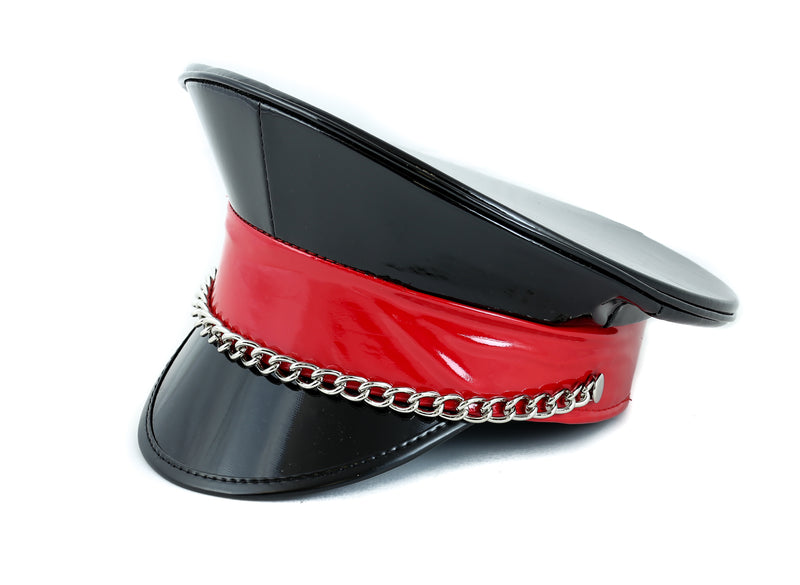 Black-Red Chain Captain Hat