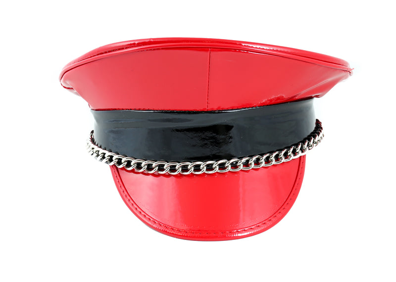 Red-Black Chain Captain Hat