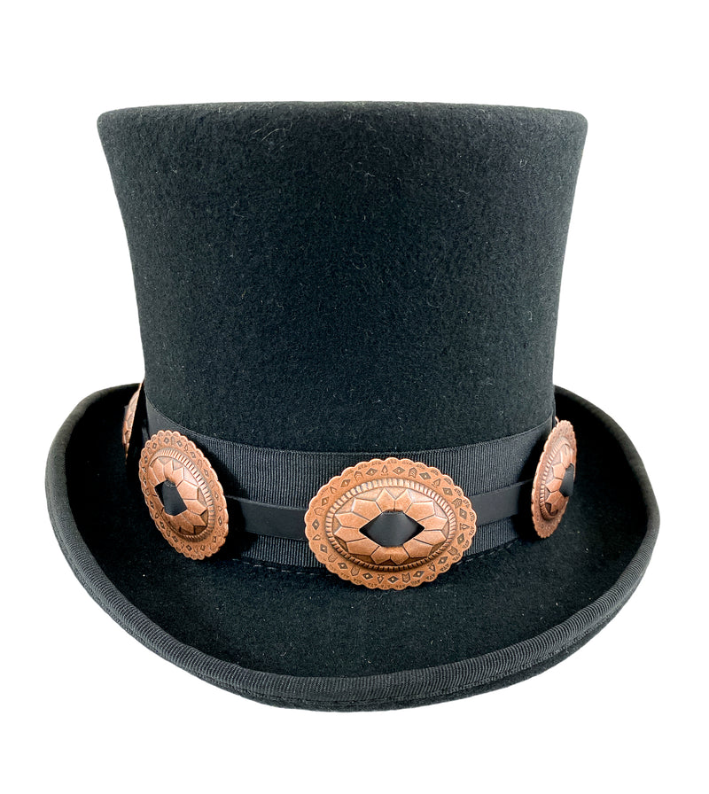 Copper Oval Western Concho Top Hat