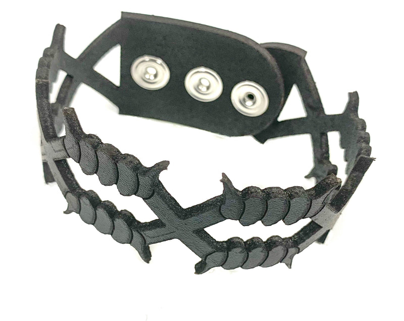 Genuine Leather Leaser cut Barbwire Bracelet