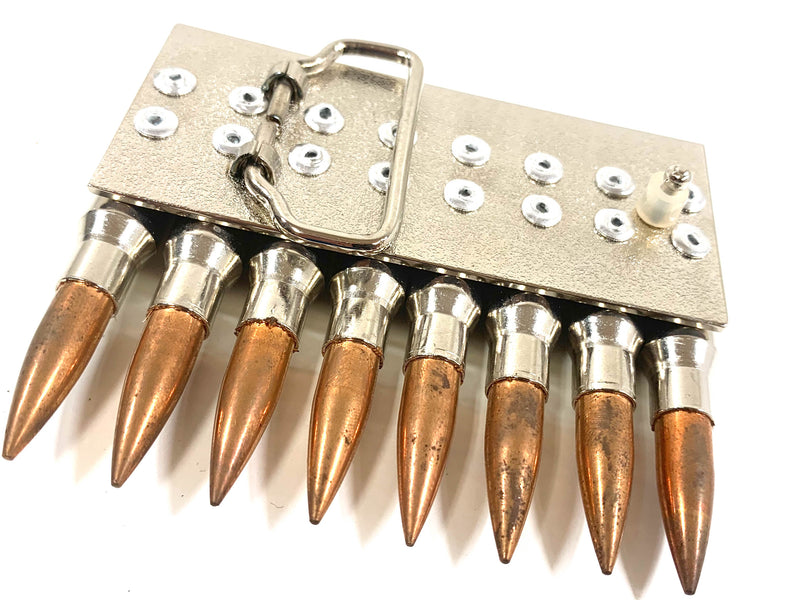Nickle Shell Copper Tips Real Bullet Belt Buckle