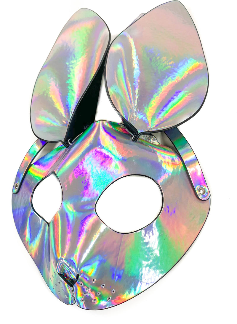 Bunny Mask Holographic Rainbow