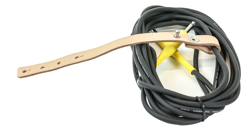 Leather Guitar Cable Mixer Cable Organizer Tie Beige