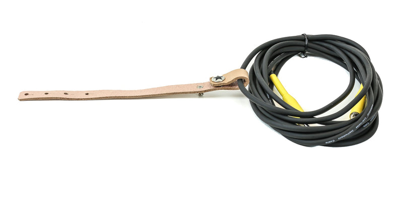 Leather Guitar Cable Mixer Cable Organizer Tie Beige