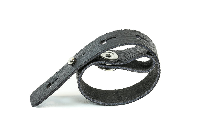 Leather Guitar Cable Mixer Cable Organizer Tie Black