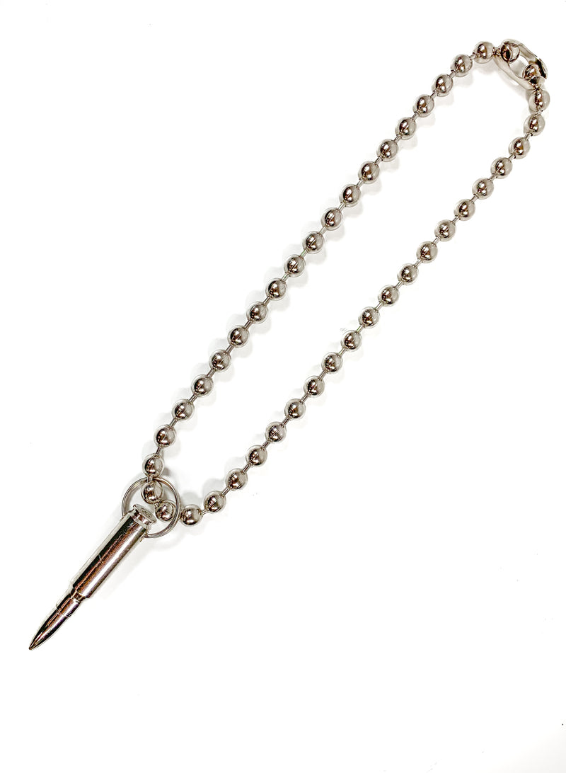 M60 3" Large Real Nickel  Bullet Ball-chain Pendant