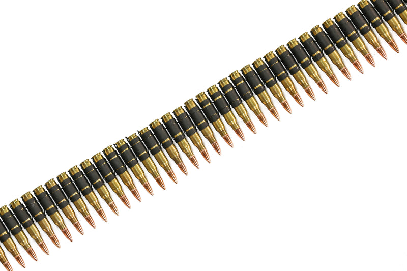 Real Bullet Belt .308 Caliber Brass Shell M60 Black 'X