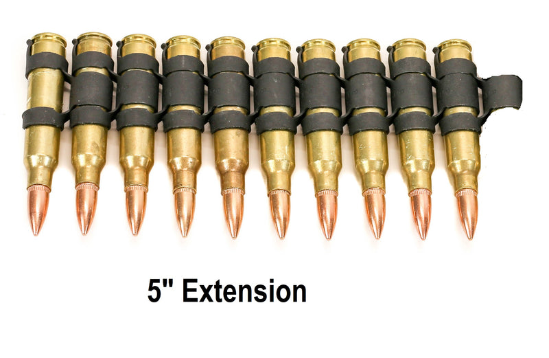 M16 .223 bullet Belt Extension 5" 11 Round Brass Shell Copper Tips