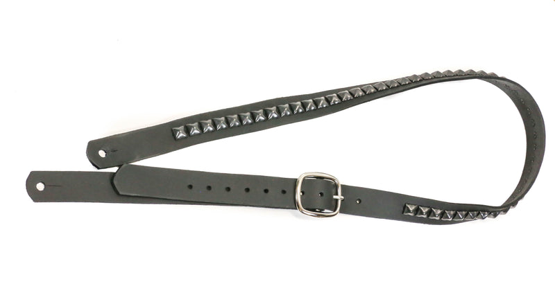 Black Studded One Row  Buckle Strap 1 1/4" Wide