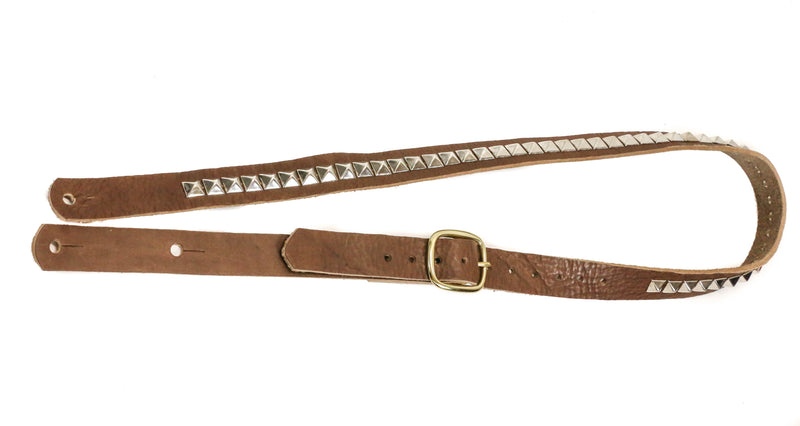 Brown Studded One Row  Buckle Strap 1 1/4" Wide