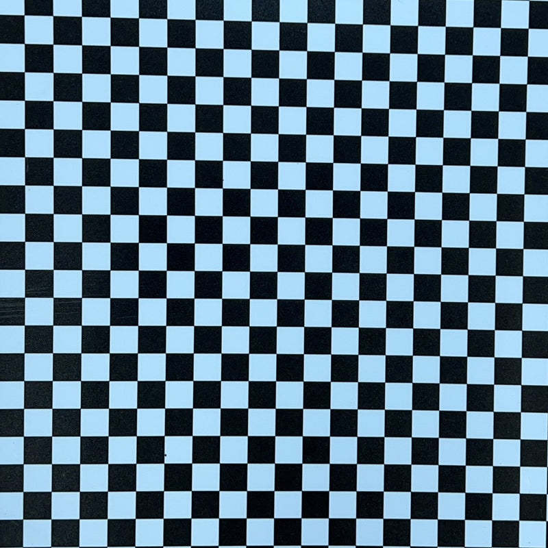 Black & White Checkered board Synthetic Vinyl Fabric