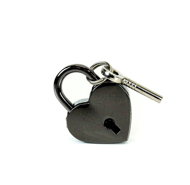 Black Heart Padlock With Keys