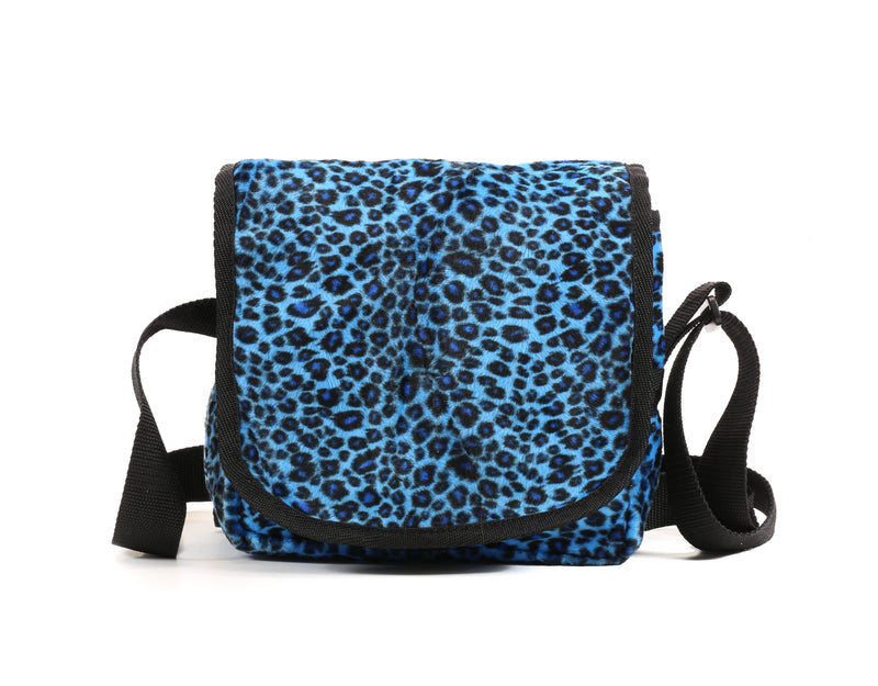 Blue Leopard Medium Size Messenger Bag USA Made