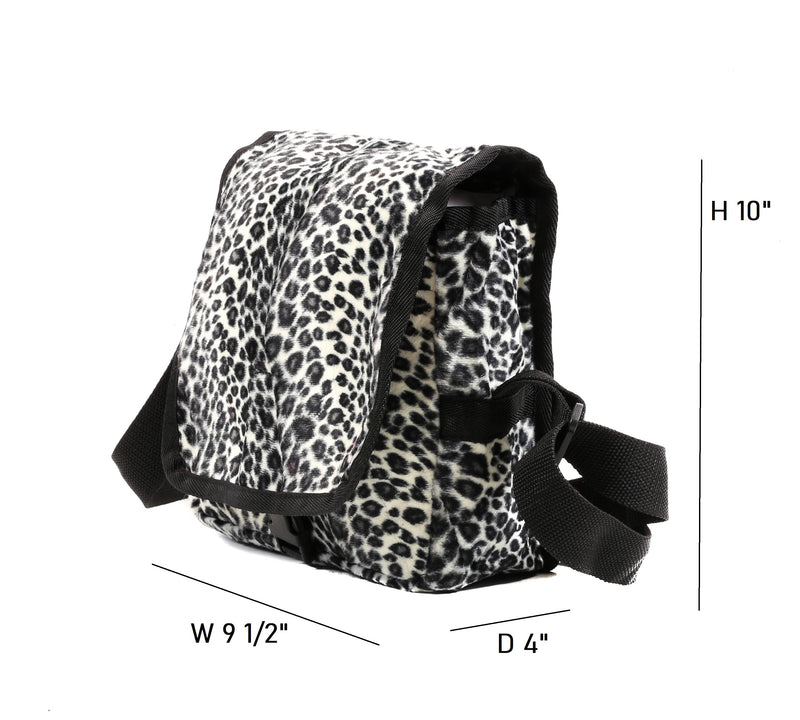 Snow White Leopard Medium Size Messenger Bag USA Made