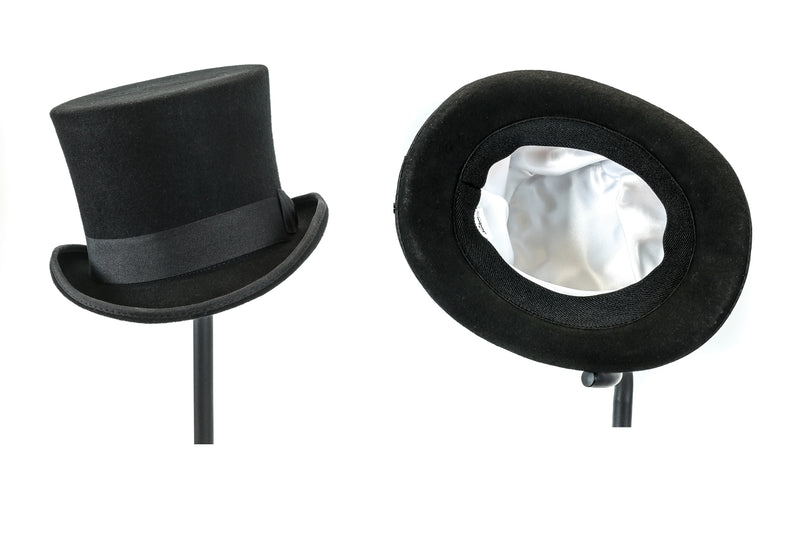 Flat Top Hat Wool Felt Victorian Style  Mad Hatter Theater Rental Quality