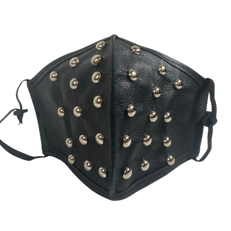 Genuine Leather Studded Face Mask Mouth Cover Face Cover Mask