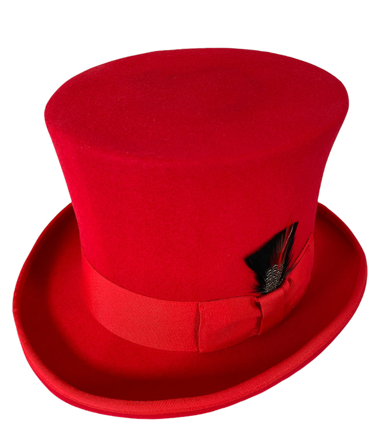 Red Wool Felt Theatre Quality Top Hat