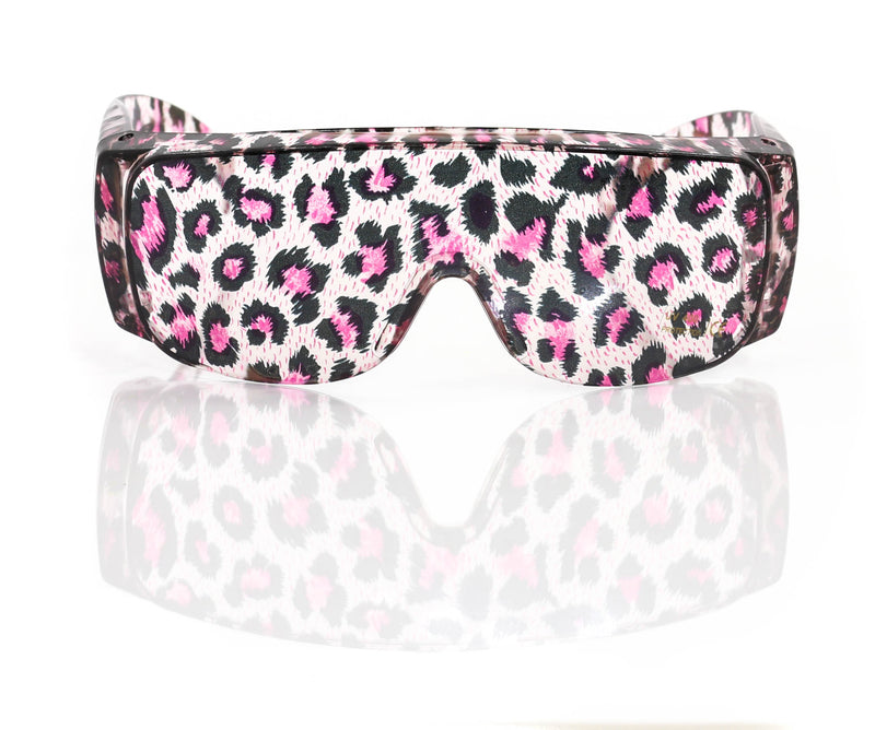 Pink Jaguar Animal Print Classic Square Retro Sunglasses