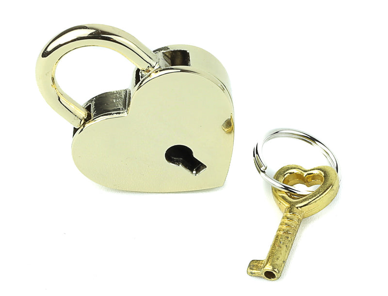 Gold Heart Padlock With Keys