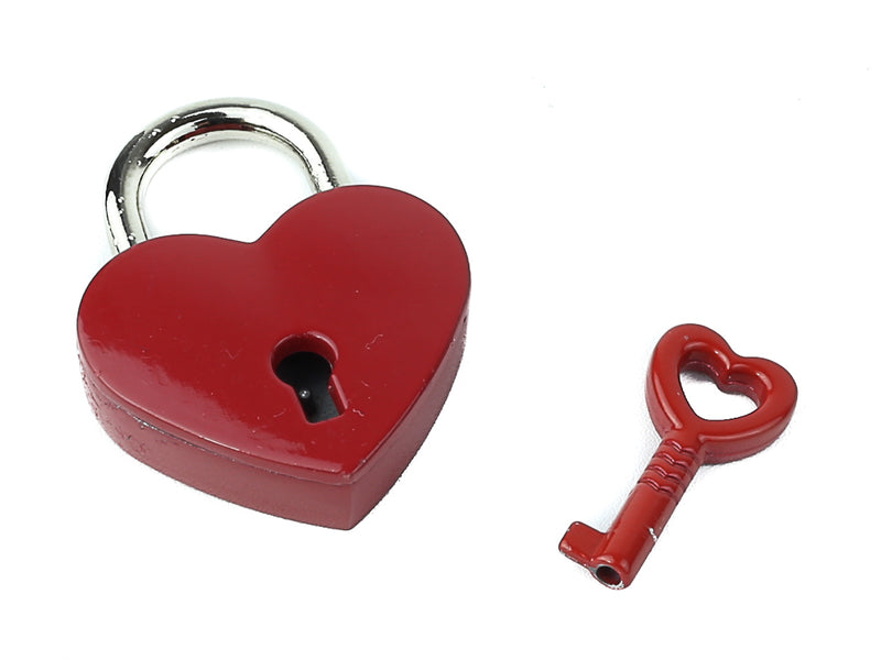 Red Heart Padlock With Keys