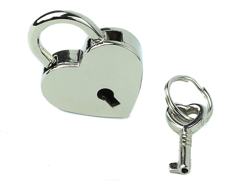 Silver Heart Padlock With Keys