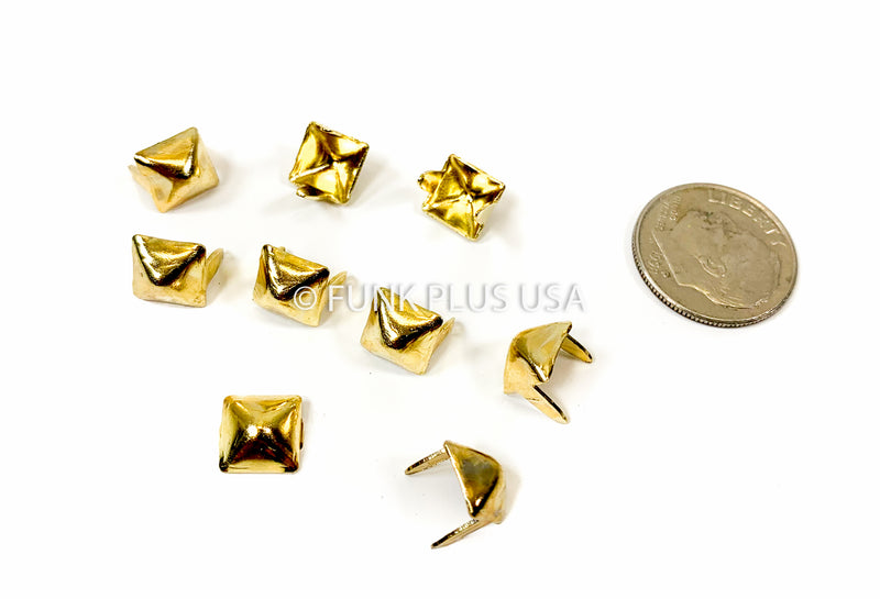 Gold 1/4" Mini Pyramid Stud 6.4mm