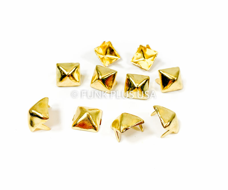 1/2" Steel Gold Pyramid Stud