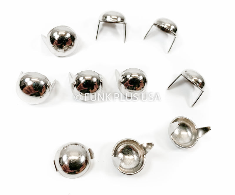 Silver Round Stud 3/8" Or 9.5mm