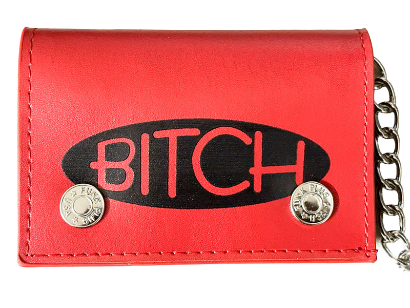 BITCH WALLET RED  GENUINE LEATHER