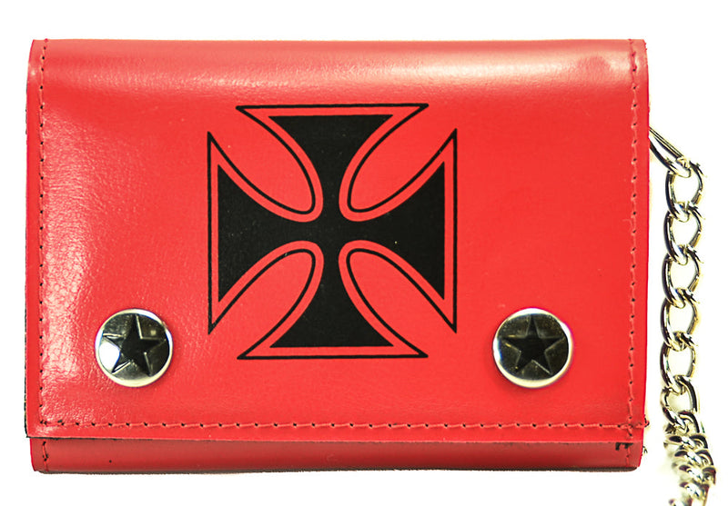 IRON CROSS RED SYNTHETIC LEATHER WALLET