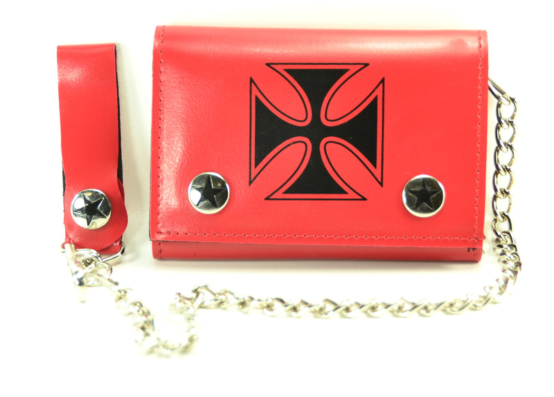 IRON CROSS RED SYNTHETIC LEATHER WALLET
