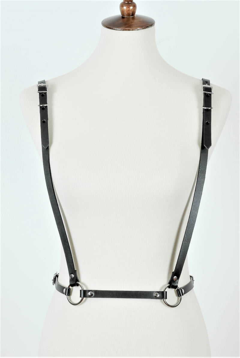 Skinny Suspender Harness Genuine Leather