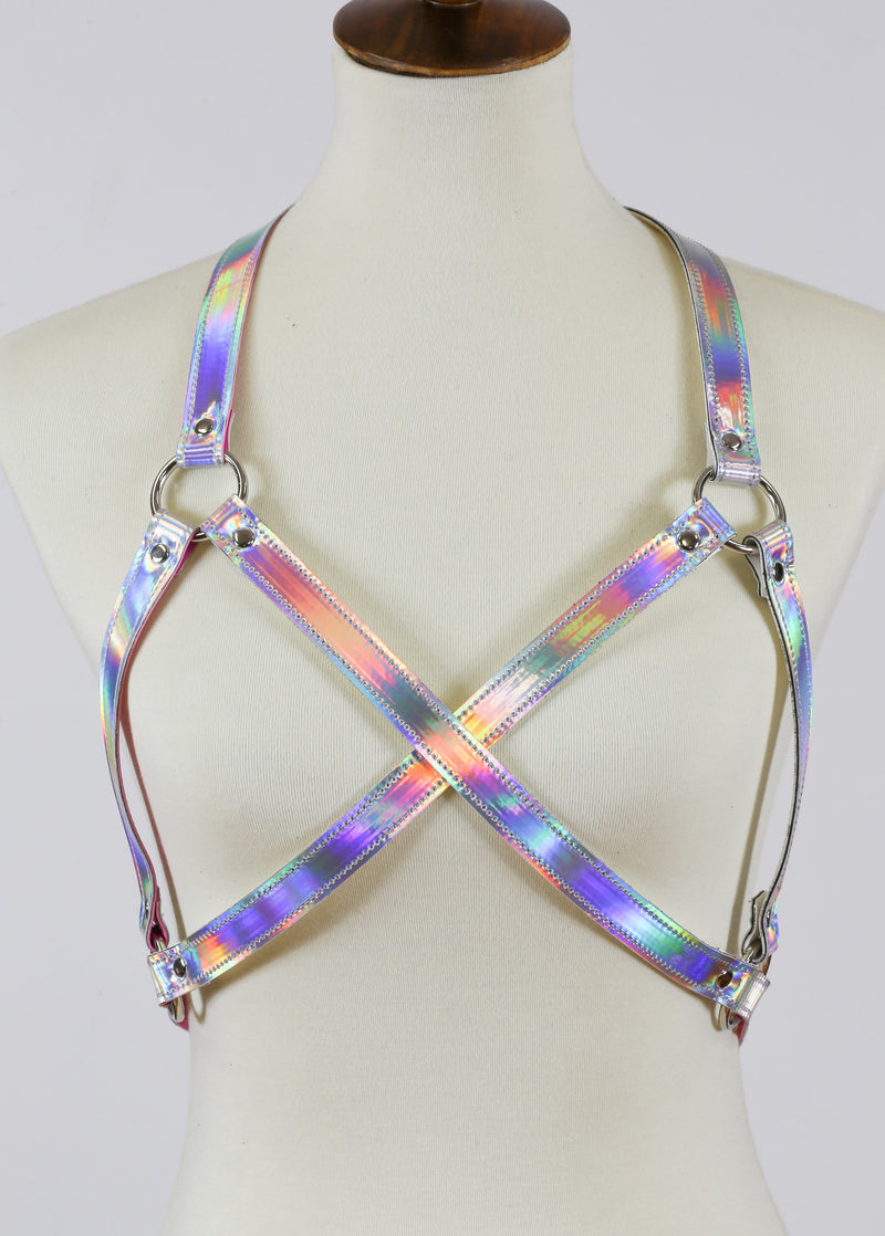 Silver Rainbow Chest Harness