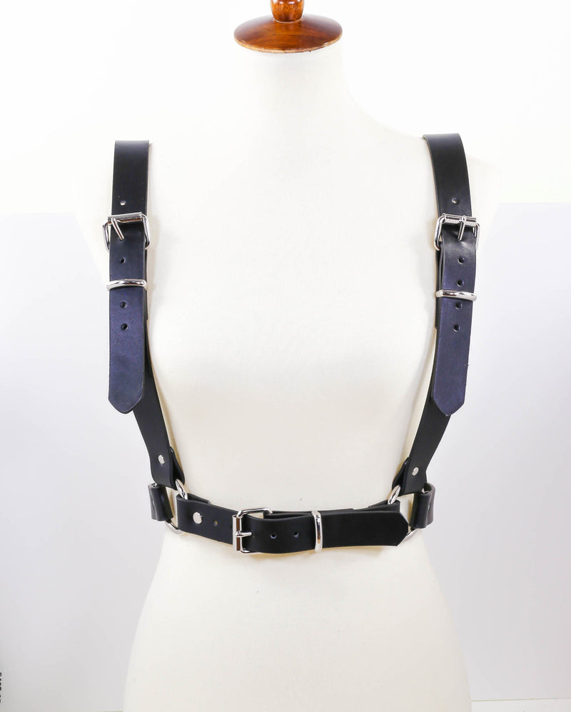 Black Suspender Style Vegan Leather Harness